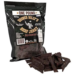 Bronco Billy’s Beef Jerky Hickory Smoked Old Country One Pound Resealable Bag
