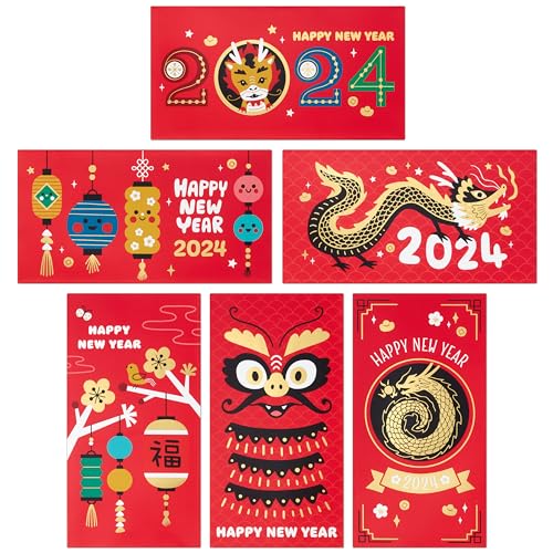 Hallmark Oito porta-cartões de presente ou dinheiro de Ano Novo Chinês de bambu 2024 para crianças (