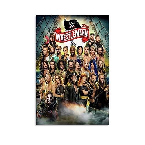 LIANGBO WWE Wrestlemania 36 Poster sur toile décorative pour salon, chambre à coucher 30 x 45 cm
