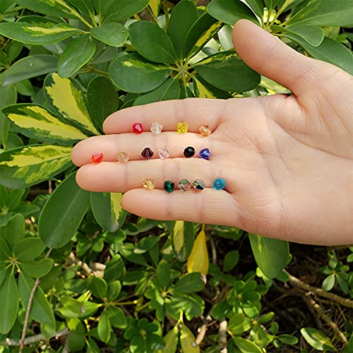 Image of 6mm Bicone Glass Beads for Jewelry Making 750pcs AB Colour Faceted Shape Colourful Crystal Spacer Beads Assortments Supplies Accessories Tools for Bracelets Necklaces with Elastic Cord