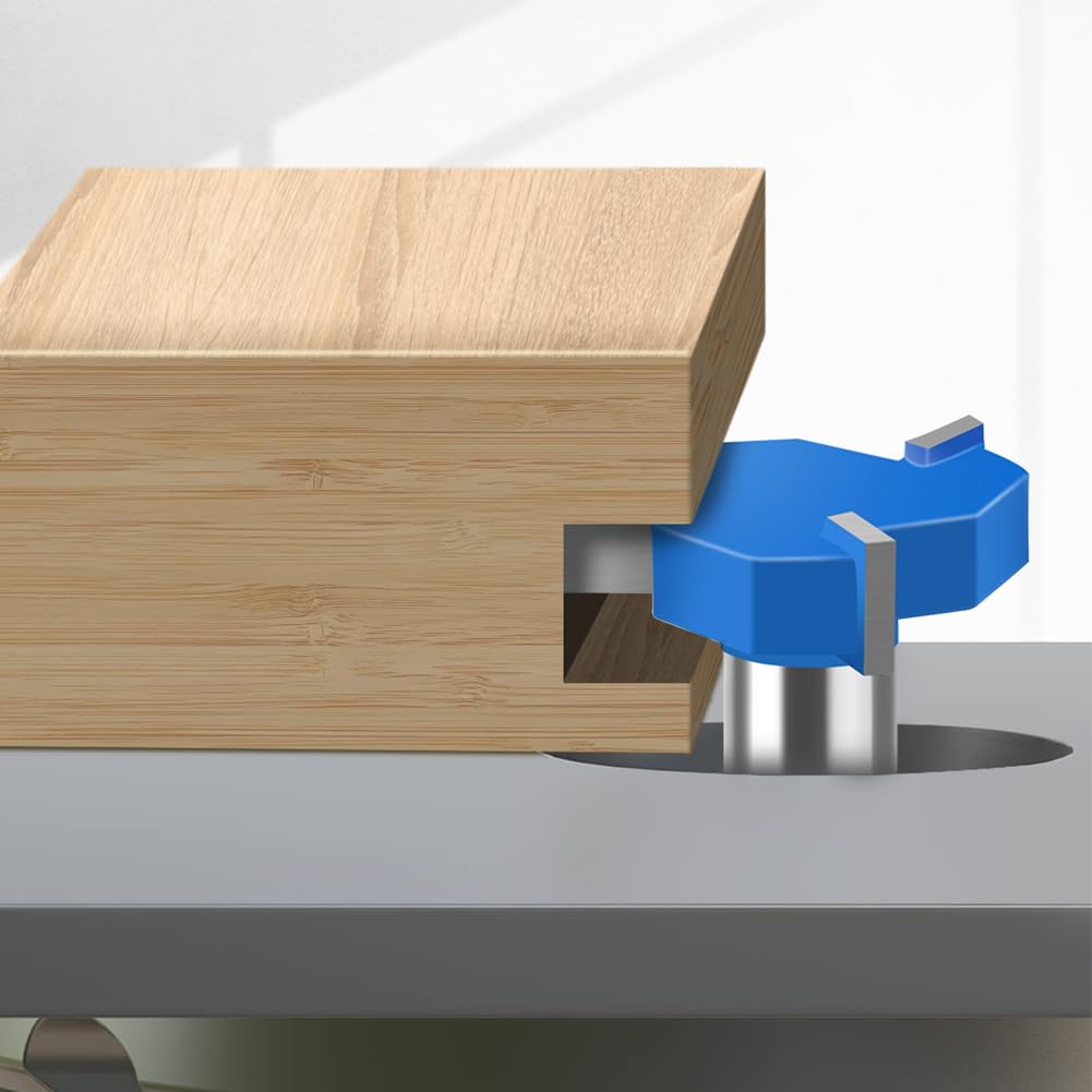 5Pcs Three-Blade Slot Cutter Router Bit, ''T'' Type Slotting Bit , Slot Router Bit Set,1/2" Shank,Cutting Height 13/64", 15/64", 5/16", 25/64", 15/32", Slotting Knife for Woodworking