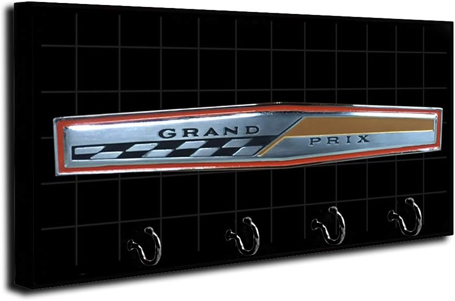 Brotherhood 1960's Compatible with Grand Prix Emblem Key Holder Organizer Wall Mount Rack for Holders The Home Keys Ring Decorative Hangers Decor Hook Hanger