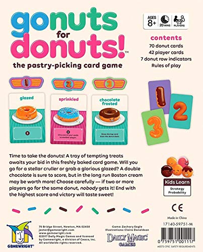Gamewright , Go Nuts for Donuts, Board Game, Ages 8+, 2-6 Players, 20 Minutes Playing Time