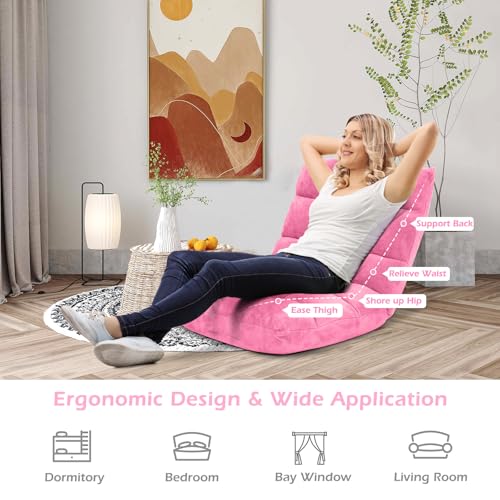 image for COSTWAY Floor Chair, Video Gaming Chairs with Back Support, Adjustable