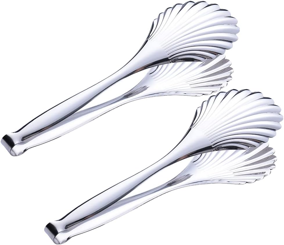 Buffet Cooking Serving Tongs, 12 inch Kirsite Catering Chef Food Salad BBQ Serving Utensils, Set of 2(stainless steel) (Stainless Steel)