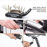 ROCKBROS Fahrrad Multitool 16-in-1 – Faltbares Fahrrad Reparaturset aus Stahl, Kompakt & Leicht, Schwarz, 1 Set