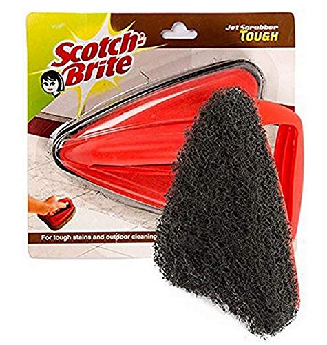 Image of Scotch-Brite 2 Piece Floor Cleaning Cloth and 1 Piece Jet Scrubber Brush Tough (Multicolour)