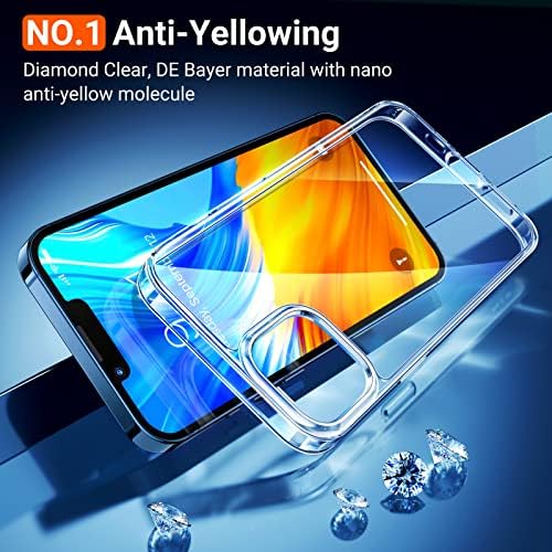 TORRAS Crystal Clear iPhone 13 Case [SGS Military Shockproof][Industry NO.1 Anti-Yellow] Slim Thin iPhone 13 Phone Case Shockproof Protective Hard Transparent Phone Case for iPhone 13 Cover Clear