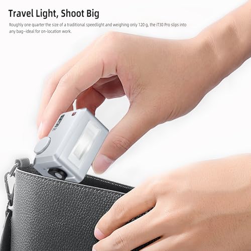 Godox iT30 Pro-F Silver Pocket TTL Flash for Fujifilm Camera: 2.4G Wireless + Touchscreen (Equivalent to Built-in X3 Trigger), Li-ion battery, HSS 1/8000s, 560 Flashes, Built-in Diffuser for portrait