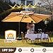 MEVBC 10 X 13 FT Cantilever Outdoor Patio Umbrella with Base Included Large Heavy Duty 360° Rotation Double Top Offset Rectangular Umbrellas with Led Lights for Backyard Outside Deck, Beige