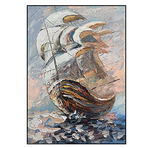 Tableau voilier vintage de luxe peinture à l'huile d'entrée haut de gamme