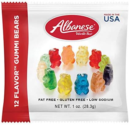 Blue Hippo Albanese 12 Flavor Assorted Gummi Bears 1 Ounce (Pack of 30) Blue Hippo Albanese 12 Flavor Assorted Gummi Bears 1 Ounce (Pack of 30)