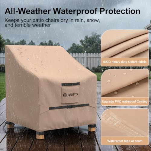 Image of 600D Outdoor Patio Chair Covers Waterproof 29 inchWx30 inchDx36 inchH, 2 Pack