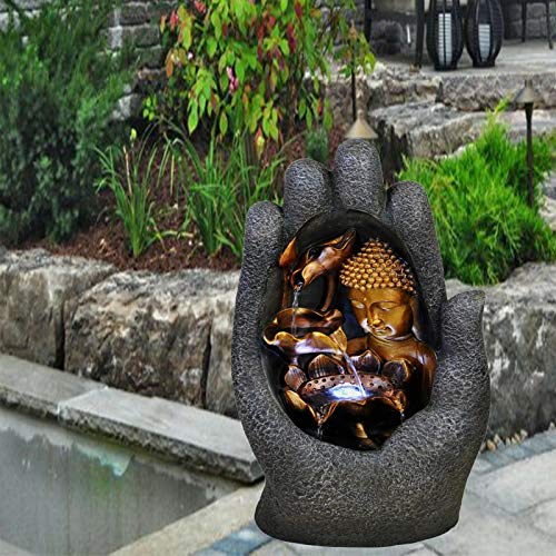 Holiday Decor Garden Polyresin Water Fountain with LED Lights (Hand Fountain)