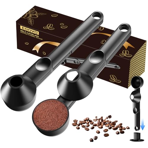 Image of 2 Pcs Coffee Scoop with Funnel for Reusable K Cup, 2 TBSP Measuring Spoon | Mess-Free Funnel Design, Sliding Leveler for Precise 2 TBSP, Long Handle for Ground Coffee, Protein Powder & Tea