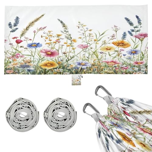 Haskirky Wildflowers Camping Hammock, Single Portable Hammocks with Tree Straps & Attached Carry Bag, 330Lbs Capacity Perfect for Outside Indoor Hiking Beach Backpack Travel