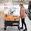PASAMIC Collapsible Wagon 220 lbs, Heavy Duty Wagon Carts Foldable, Portable Wagons for Groceries, Beach Cart with All-Terrain Wheels & Drink Holders, Utility Wagon for Shopping, Sports, Camping,Black #1