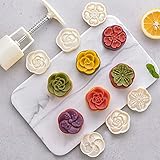 Mooncake Moulds 50g 6 PCS, 1 Moulds with 6 different Stamps Cherry Blossoms Mode Patterns Mid Autumn...