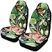 Produktbild Romance-and-Beauty Karpfen-Koi mit Flower Lotus Auto-Sitzbezügen Komplettes 2er-Set, Autositzbezüge Vordere Sitze Nur Universal Fit