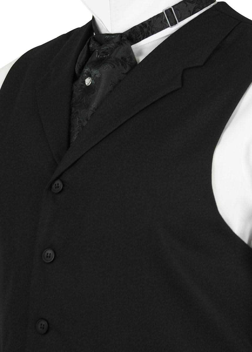 Historical Emporium Men's Wool Blend Formal Suit Vest, Victorian Edwardian Tuxedo Dress Callahan Waistcoat