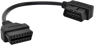 iKKEGOL OBDII OBD2 16 Pin Right Angle Connector Male to Female Extension OBD Cable Diagnostic Extender Cord Adapter 30cm /...