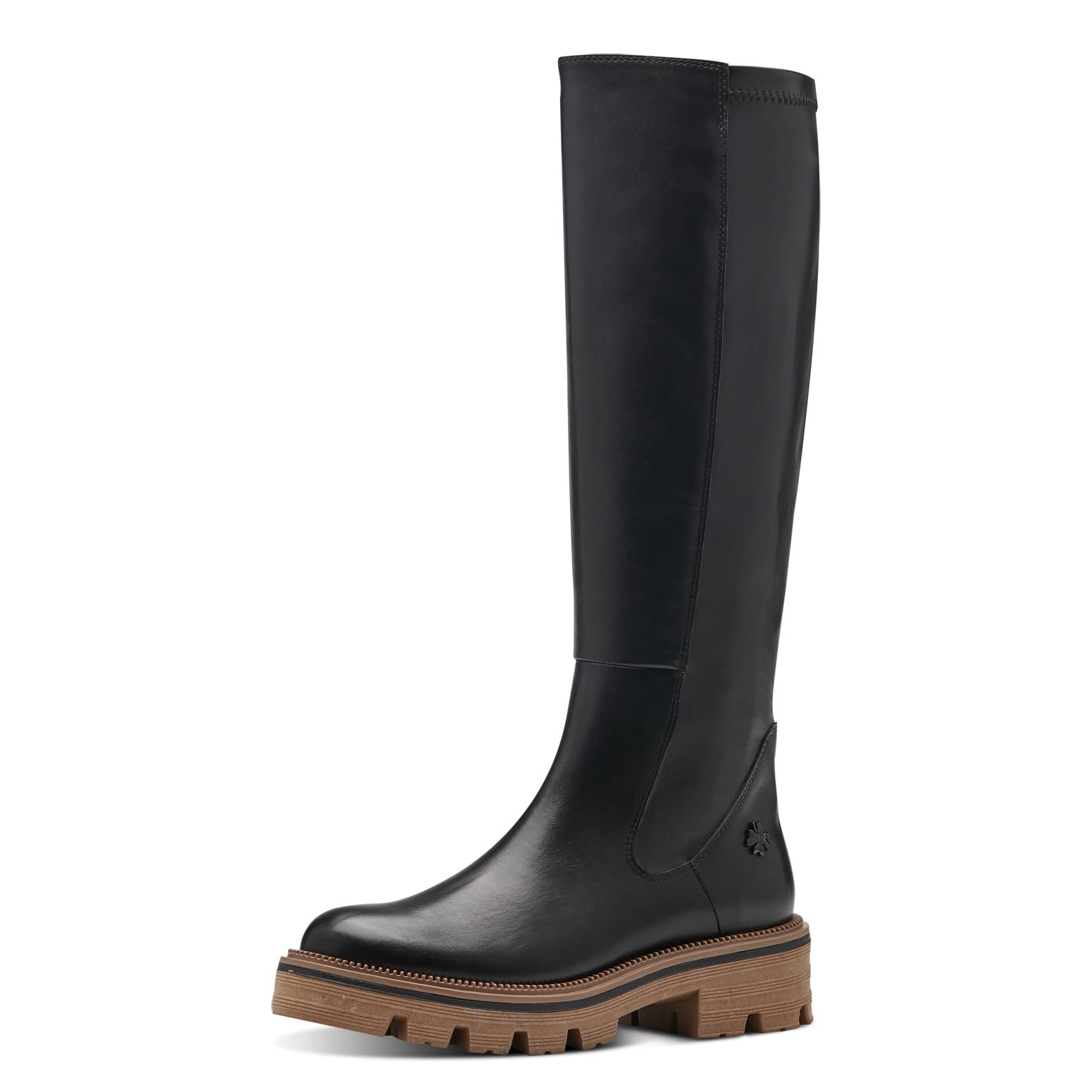 MARCO TOZZI Women's 2-85600-41 Long Boot Heel, Black/Nature, 4