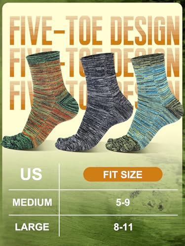 6 Pairs Women Toe Socks Cotton Crew Breathable Socks with Toes for Women Men Athletic Running3