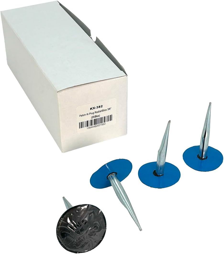 KEX KX-382 Patch-N-Plug Non-Reinforced Patches for 10mm Radial and Bias Tire Repair, 25 Units