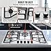 VEVOR 30-inch Gas Cooktop, 5 Burners Built-in Gas Stove Top, Max 12250BTU NG/LPG Convertible Stainless Steel Cooktops, with Thermocouple Protection for Camping, RV, Apartment