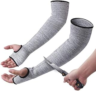 Cut Resistant Sleeves, Level 5 Protection Slash Resistant Protective Sleeves, Gardening Sleeves Protectors For Arms Elbows Skin Safety, 1 Pair, Large