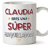 MUGFFINS Tazas Personalizadas para MAQUILLADORA mujer - En Español - Eres Súper - 11 oz / 330 ml - Regalo Personalizable original y divertido
