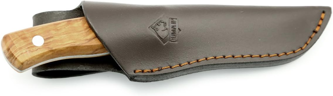 Puma IP Valencia Olive Wood Spanish Made Hunting Knife with Leather Sheath