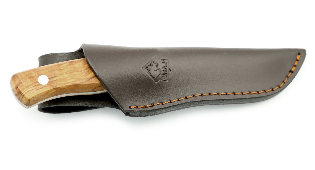 Puma IP Valencia Olive Wood Spanish Made Hunting Knife with Leather Sheath