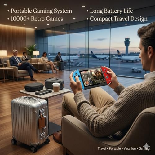 Image of Drumstone (10 Years Assured Warranty) X7 Handheld Video Game Console with 4.3 Inch HD Display, 10000+ Built In Games, Dual Joystick Gaming System, 8GB Storage, Rechargeable Battery, Portable MP5 Retro