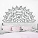 Sticker Mural Chambre D'Enfants Salon Chambre Autocollant Pvc Demi Mandala Fronde Yoga Chambre Mandala Accessoires 84X42Cm