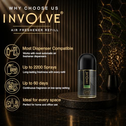 Image of Involve Luxe Combo - Aqua Cool, Festiva & Urban Fresh - Pack 3 | Automatic Room Fresheners Refill | 2200 Sprays Guaranteed | Lasts up to 60 days (225ml * 3) | Home Fresheners | Long Lasting Fragrance