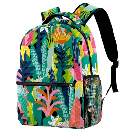 Sac de voyage décontracté 29.4x20x40cm en toile imprimée cactus pour adolescents