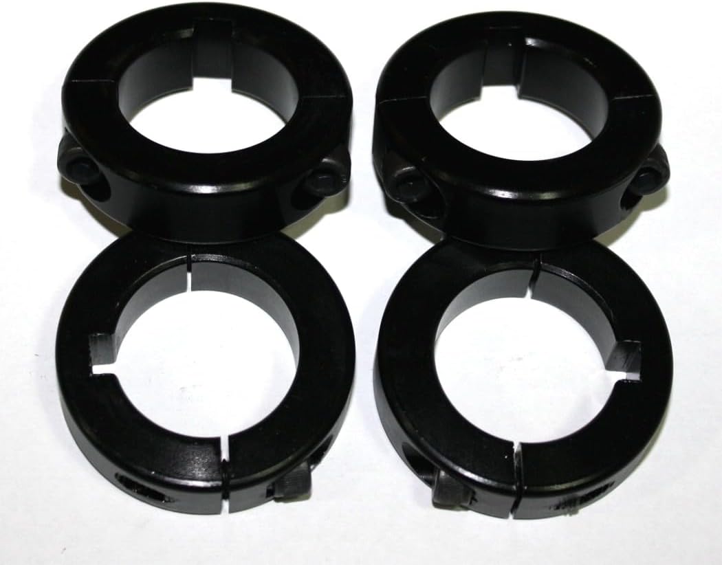 4-1 1/4" Axle Lock Collar Double Split Clamp Bearing Collars Aluminum Sprocket Hub Locks for Go Kart Racing Mini-Bike Shaft Drift Trike and Many Other Uses Black Anodized