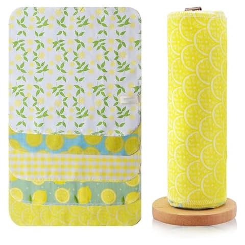BreodyEco Reusable Paper Towels - Value Pack of 25 Jumbo Large Paperless Paper Towels, Reusable Cotton Cloth Napkins Alternative Washable Roll, Absorbent Sustainable Kitchen Dish Cloth Cover