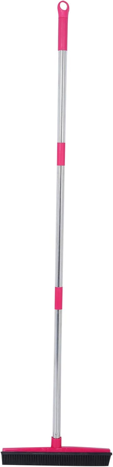 Broom Cleaner Hair Removal Carpet Floor Brush Three Section Sweeper Window Mopping Rug Machine for Push Brooms (Green)(Pink)
