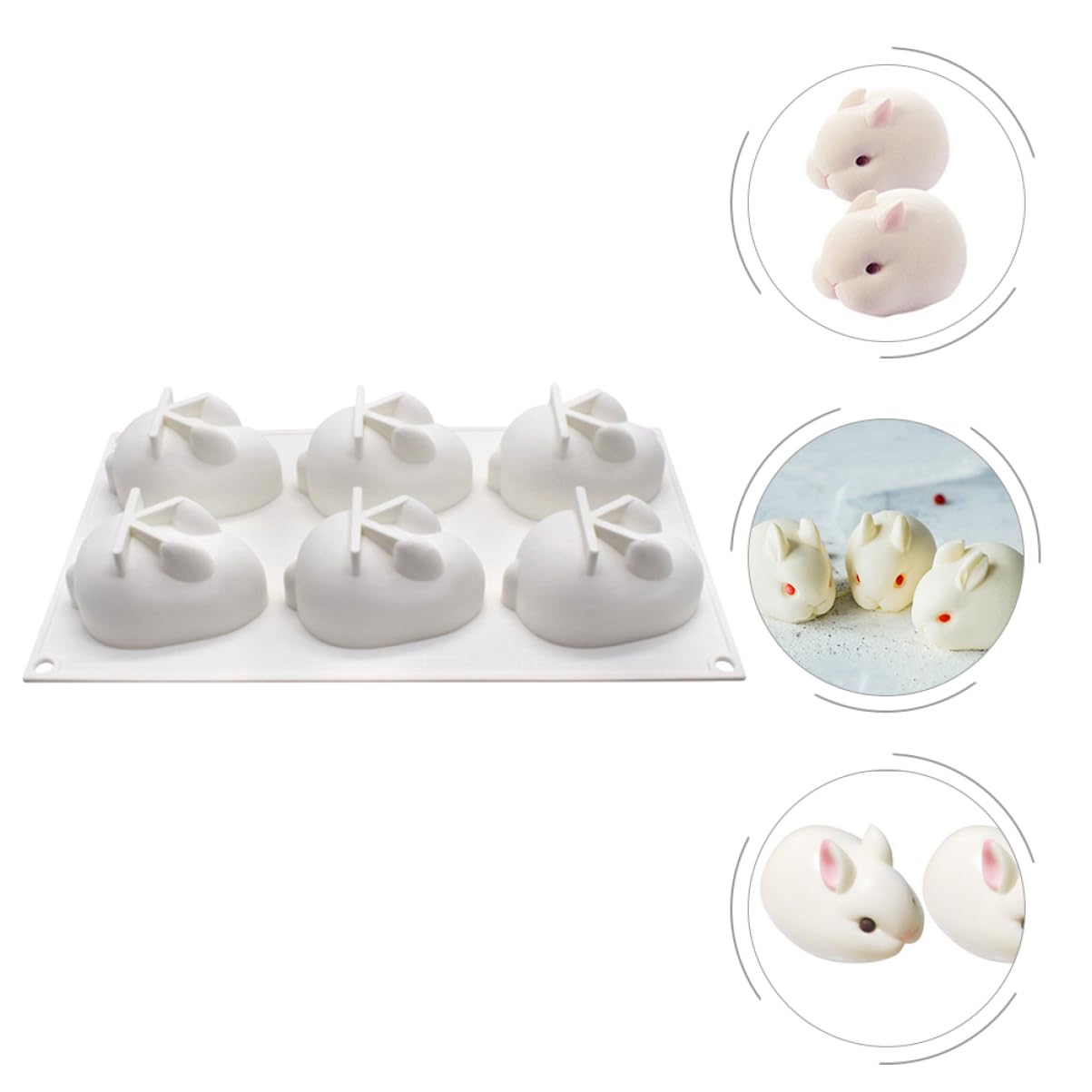 TOPBATHY 2 Pezzi Di Silicone A Forma Di Coniglietto Per La Cottura Di Dolci Pasquali Gelatina Budino Ghiaccio Facili Da Usare E Da Pulire