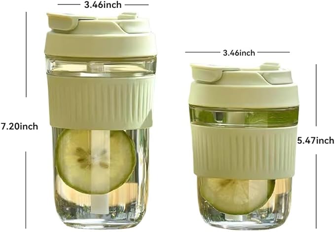 Set de Vasos TINMIX 12 oz y 16.9 oz con Tapas y Sorbetes (Verde) miniatura 3