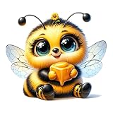 2pcs Cute Cartoon Bee Car Stickers, 5.12''x4.53'', Waterproof Material Exterior Accessories, Funny Decal for Cars, Trucks, Motorcycles, Home Walls Decoration | CZ109