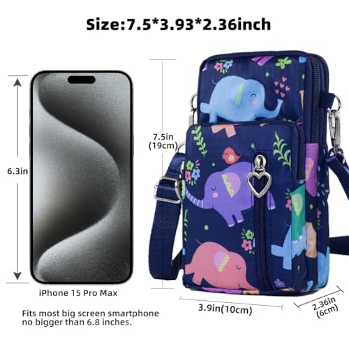 Image of JANKS Small Crossbody Bag for Women - Mini Phone Purses with Crossbody Strap and Wallet - Nylon Arm Bag