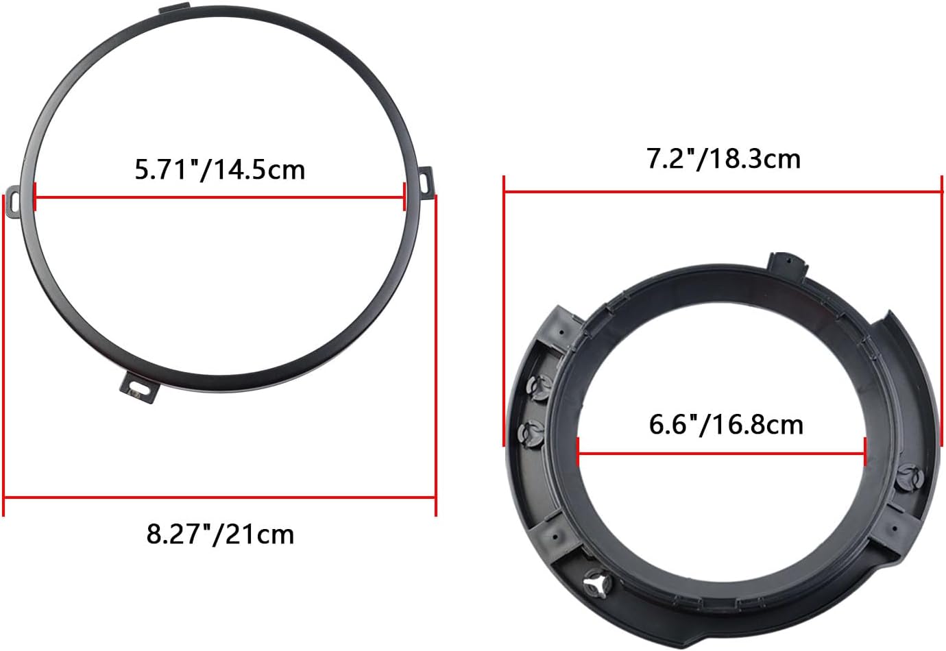 7 Inch Headlight Mount Bracket Retaining Bracket Ring kit Replacement for Jeep Wrangler JK 2007-2017 Front Left and Right Pair Black