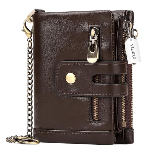 Portefeuille compact petit format pour poche avant de pantalon zippé