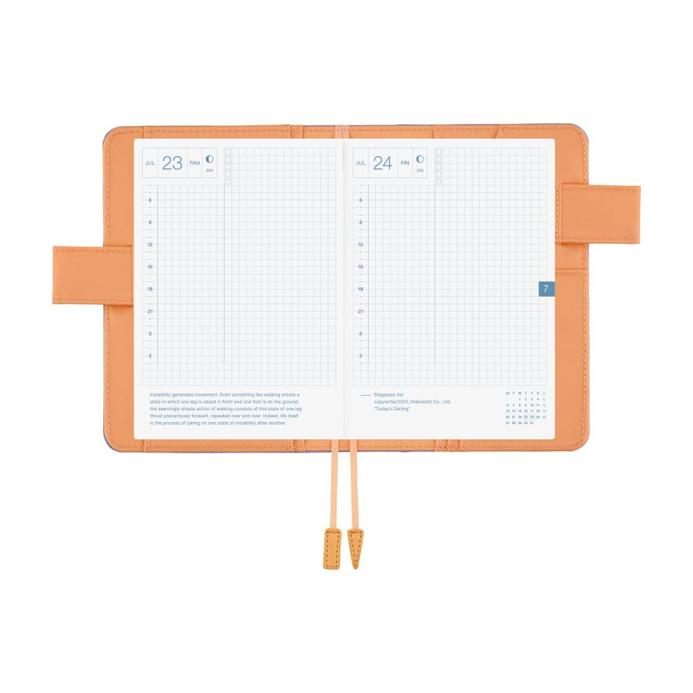 Coperta Hobonichi Techo A6 Planner – Colori: Polvere Blu Shell (Dimensioni Originali, Solo Copertina)