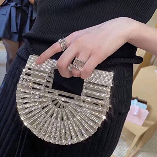 Rhinestone Purse Bamboo Purse Acrylic Purses For Women Mini Sparkly Transparent Evening Bag For Prom Party Wedding Beach Handbag Crossbody Bag #TOP3
