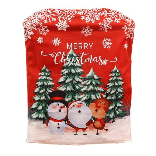 Pzuryhg Machine Washable Christmas Chair Covers, Christmas Chair Covers with Santa Designs, Christmas Chair Covers For The Family, Decorative Christmas Chair Covers, Luxury Christmas Chair Covers