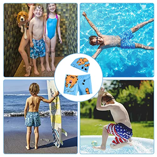 Swimming Trunks for Boys | Cute Swimwear Swimsuit Set with a Hat - Toddler Boys Adjustable Swimwear